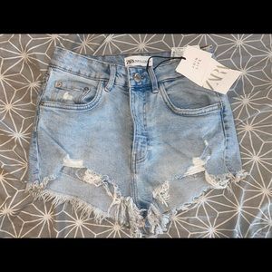 Zara high waisted jean shorts